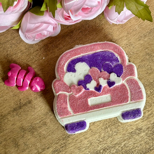 Love Spell Bath Bomb with 3d print inside